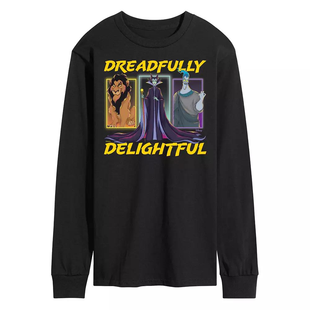 Disney Villains Men's Dreadfully Delightful Long Sleeve Graphic Tee,  Product Image
