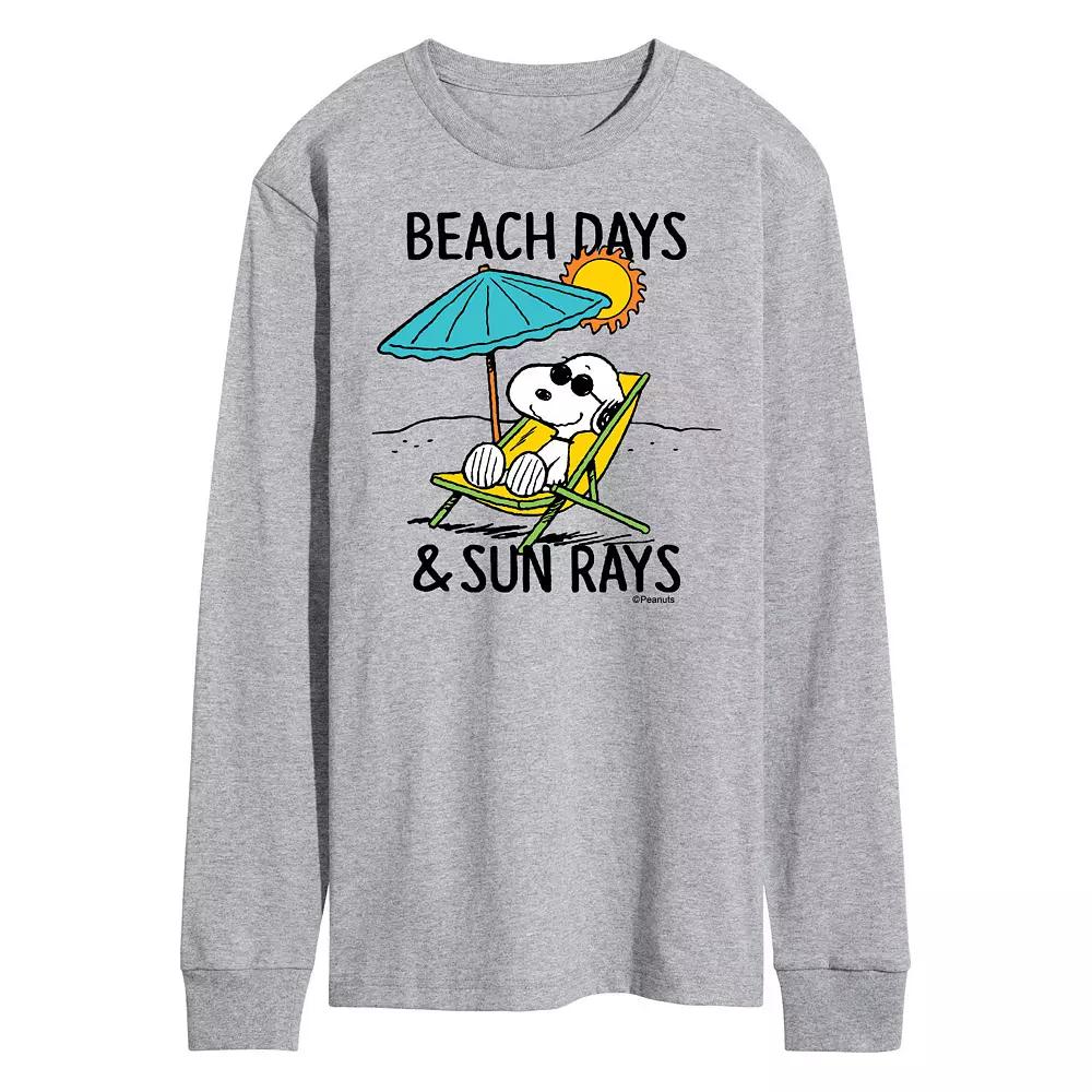 Men's Peanuts Beach Days Long Sleeve Graphic Tee,  Product Image