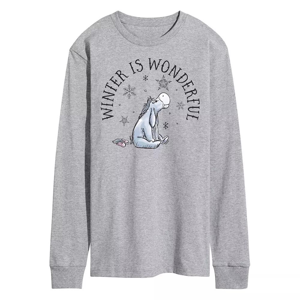Disney's Winnie The Pooh Men's Winter Is Wonderful Long Sleeve Graphic Tee,  Product Image
