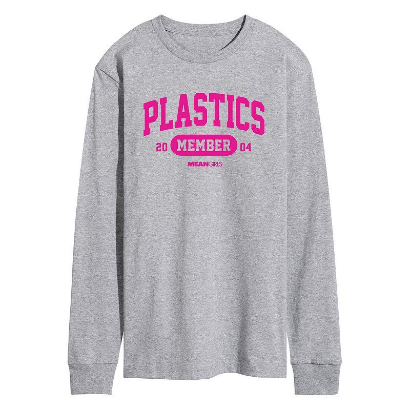 Mens Mean Girls Plastics Member Long Sleeve Graphic Tee Grey Gray Product Image