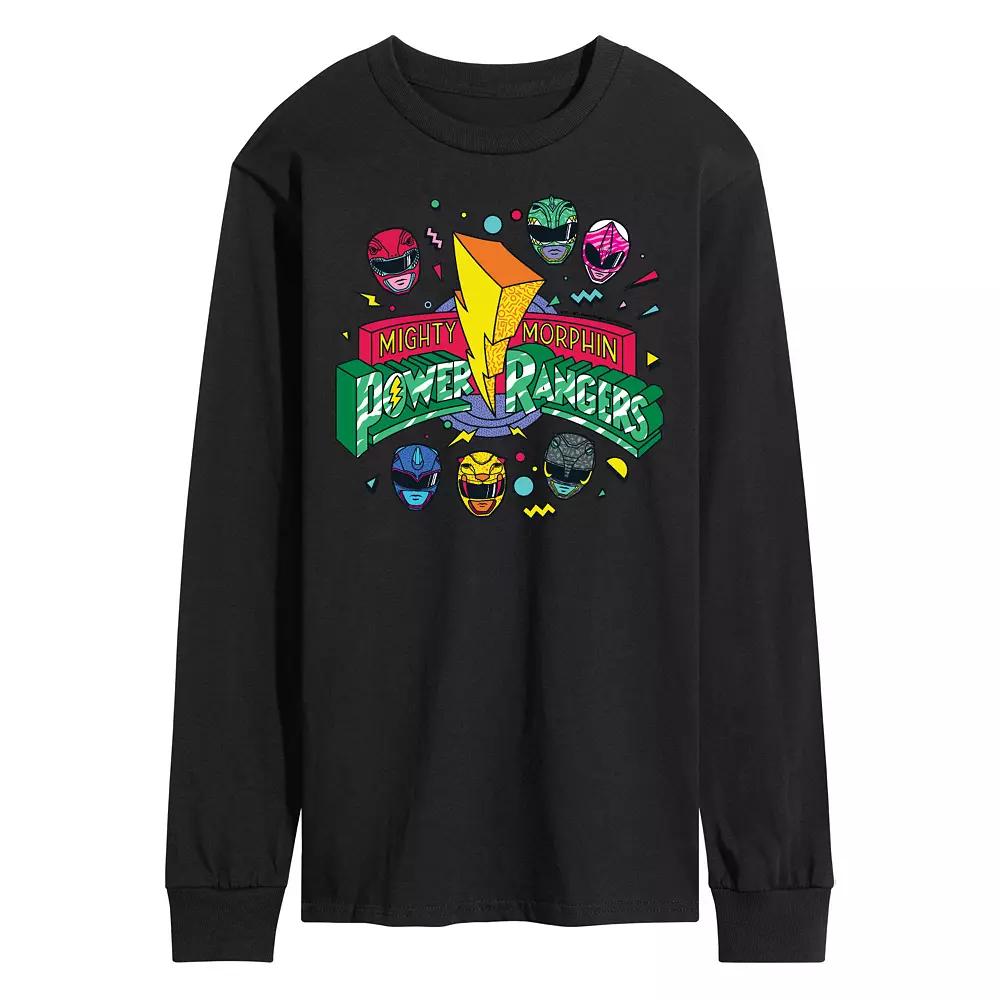Men's Power Rangers 90s Logo Long Sleeve Graphic Tee,  Product Image