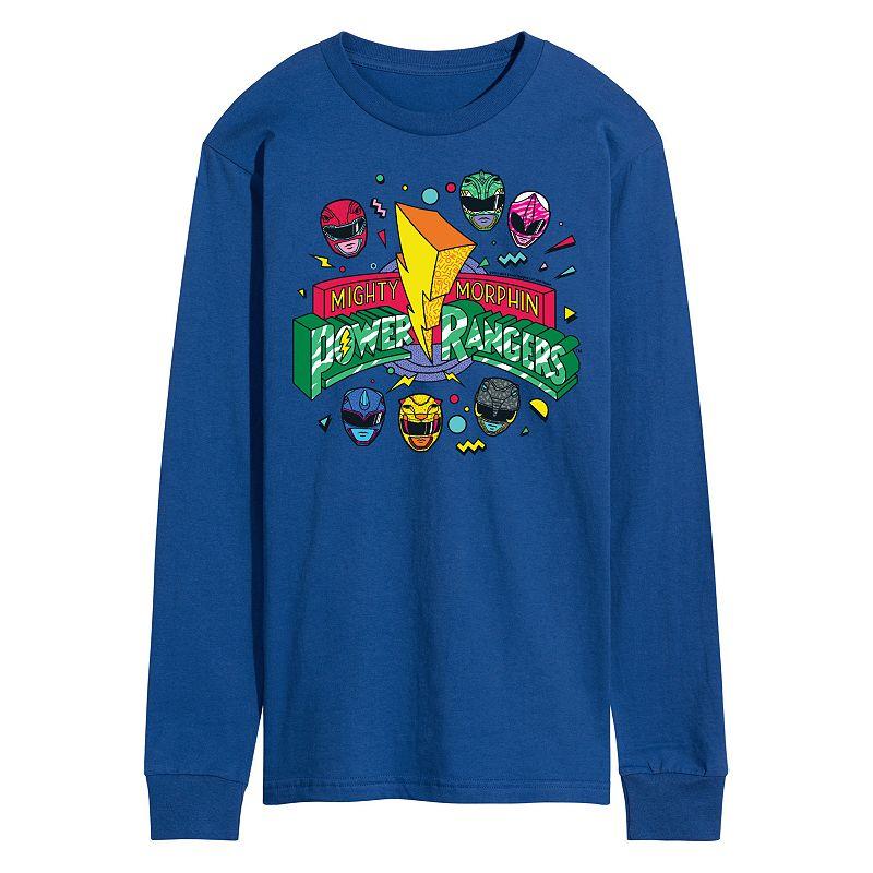 Men's Power Rangers 90s Logo Long Sleeve Graphic Tee,  Product Image