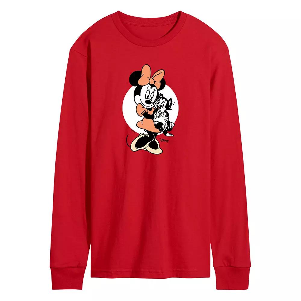Disney's Minnie Mouse & Figaro Men's Long Sleeve Graphic Tee,  Product Image