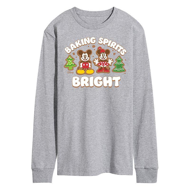 Disney's Mickey & Minnie Mouse Men's Baking Spirits Bright Long Sleeve Graphic Tee,  Product Image