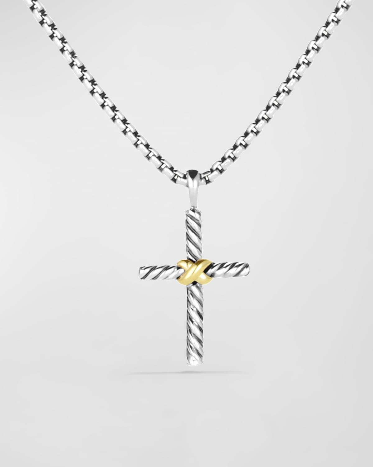 Womens Petite X Cross Necklace in Sterling Silver Product Image