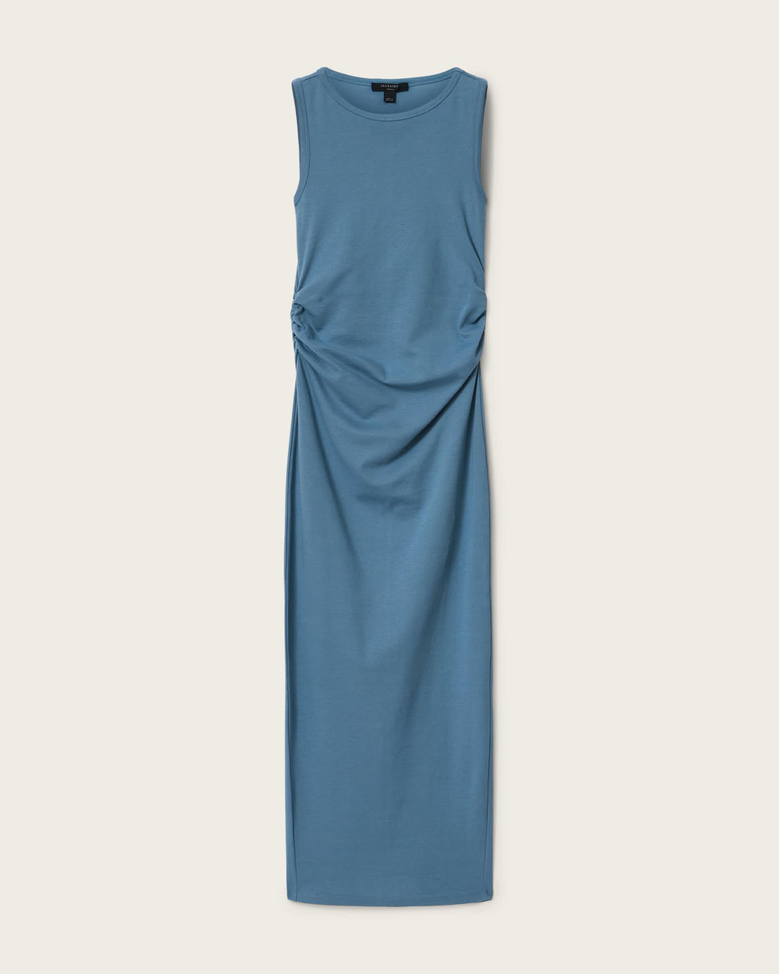 Katarina Boat Neck Slim Fit Maxi Dress CAPTAIN BLUE | ALLSAINTS US Product Image