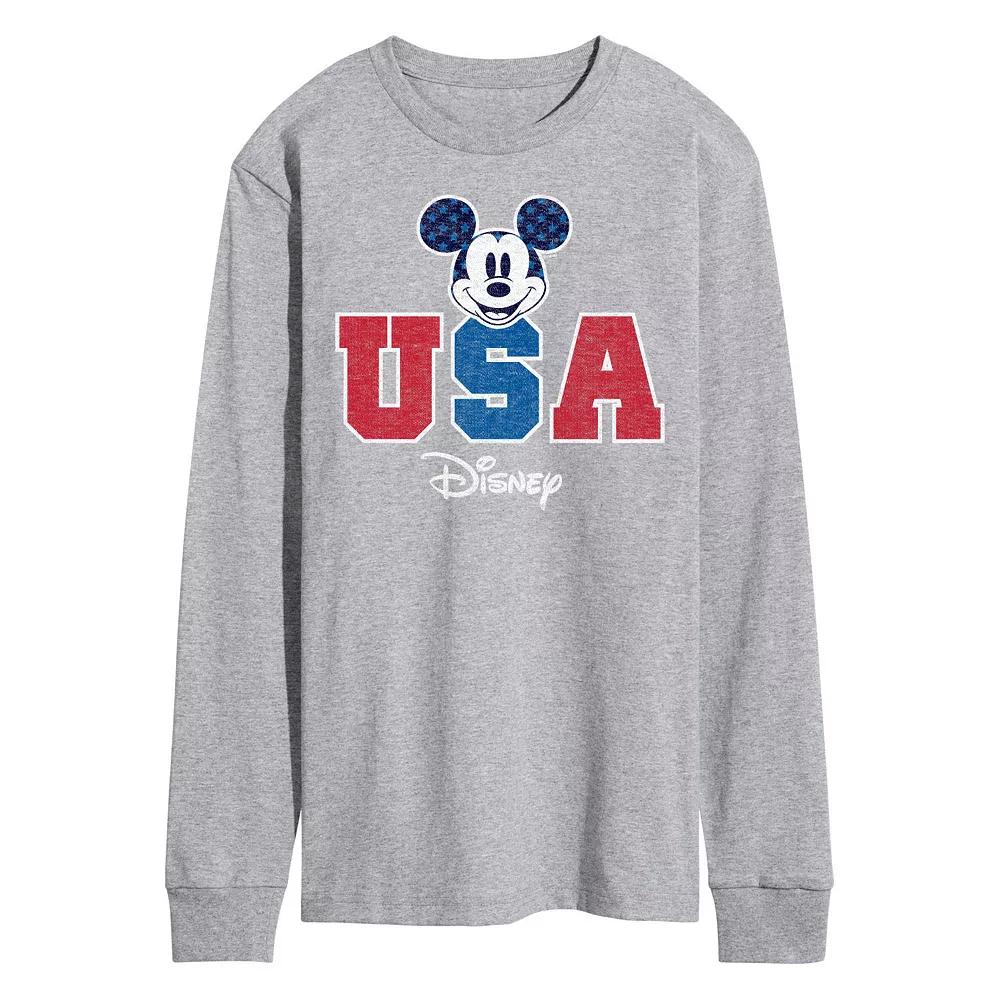 Disney's Mickey Mouse Men's USA Long Sleeve Graphic Tee,  Product Image