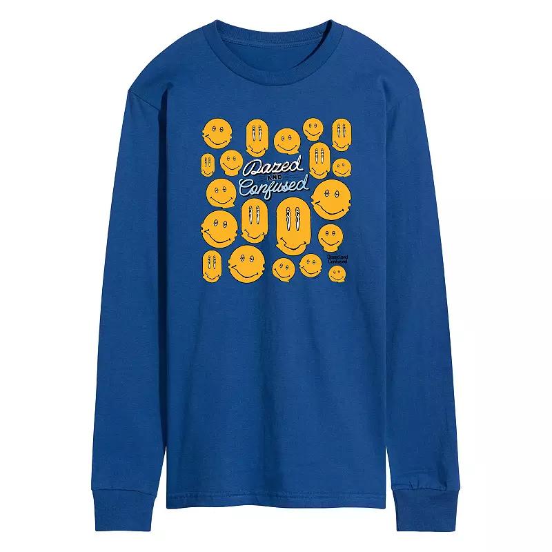 Men's Dazed and Confused Smiley Face Long Sleeve Graphic Tee,  Product Image