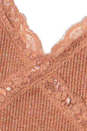 Lace Trim Ribbed Seamless Cami Product Image