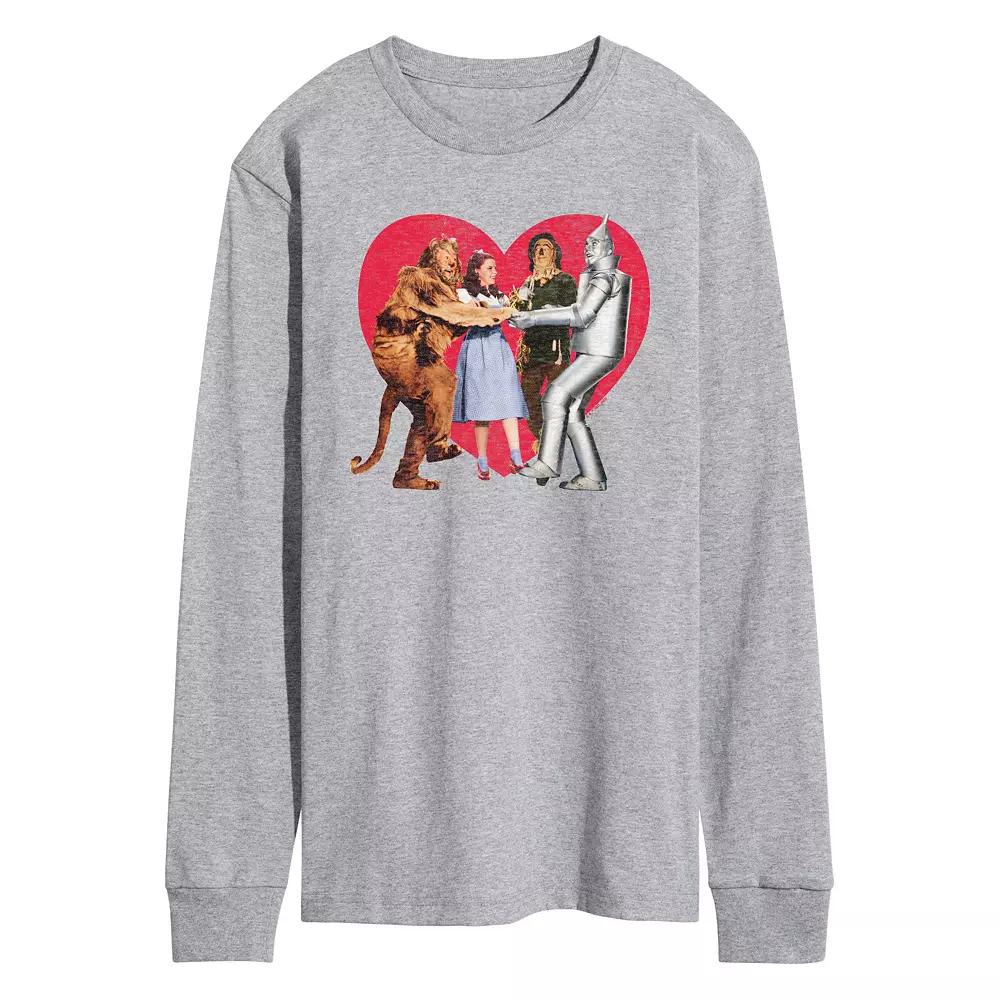 Men's Wizard Of Oz Group Photo Heart Long Sleeve Graphic Tee,  Product Image
