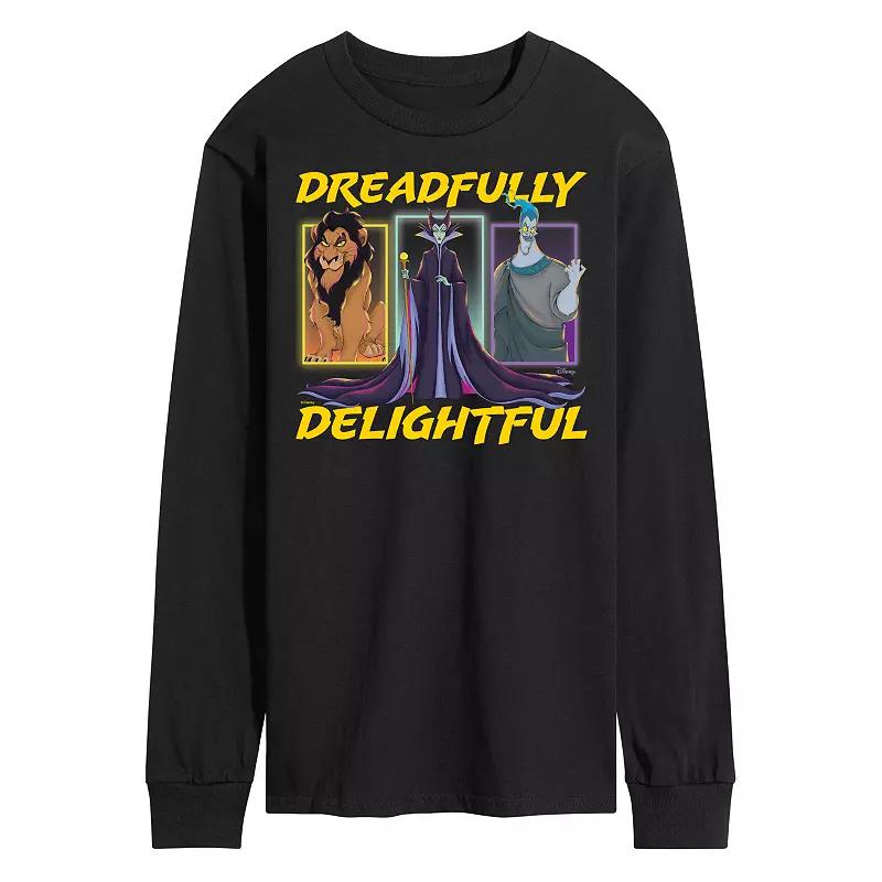 Disney Villains Men's Dreadfully Delightful Long Sleeve Graphic Tee,  Product Image