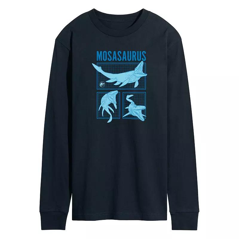 Mens Jurassic World Mosasaurus Grid Long Sleeve Product Image