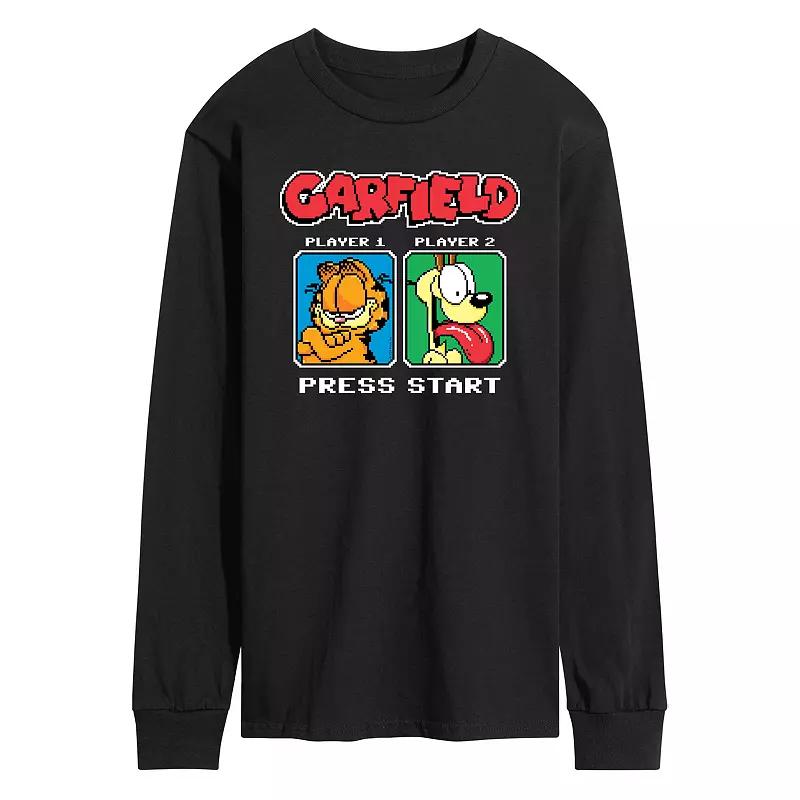 Mens Garfield Odie Game On Long Sleeve Graphic Tee Product Image