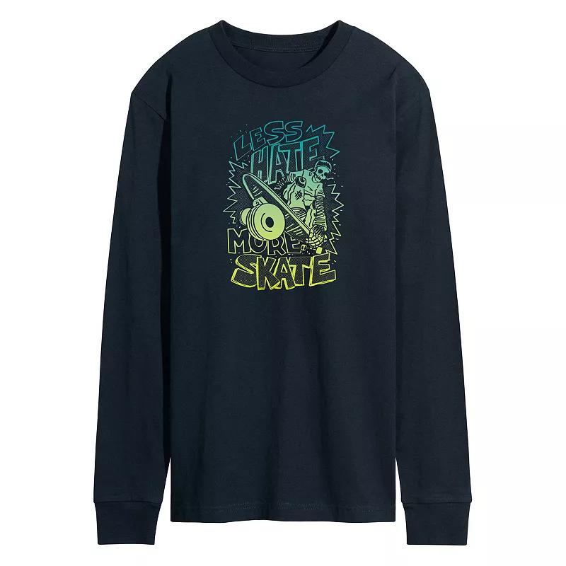 Men's Retro Less Hate More Skate Long Sleeve Graphic Tee,  Product Image