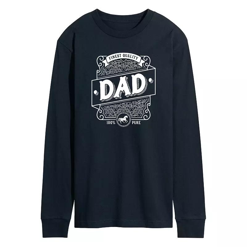 Men's Dad Liquor Label Long Sleeve Graphic Tee,  Product Image