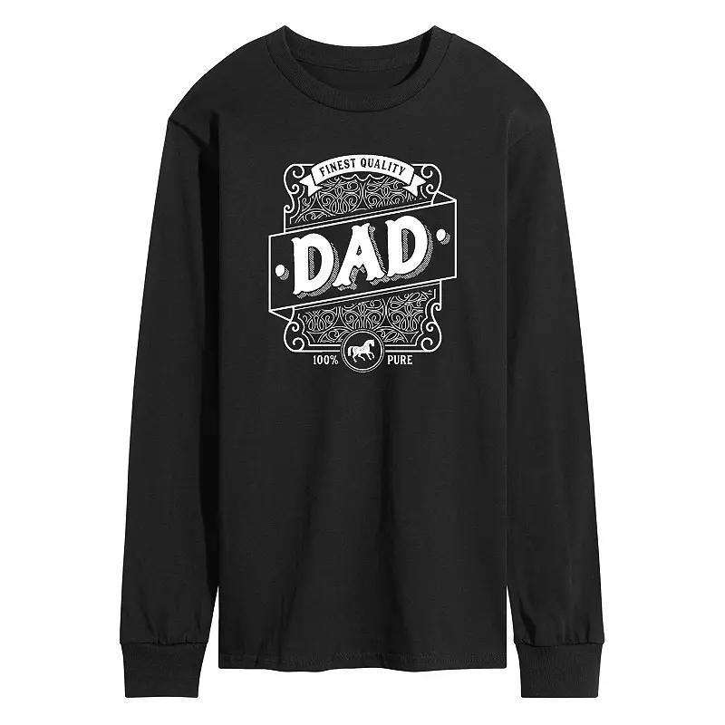 Men's Dad Liquor Label Long Sleeve Graphic Tee,  Product Image