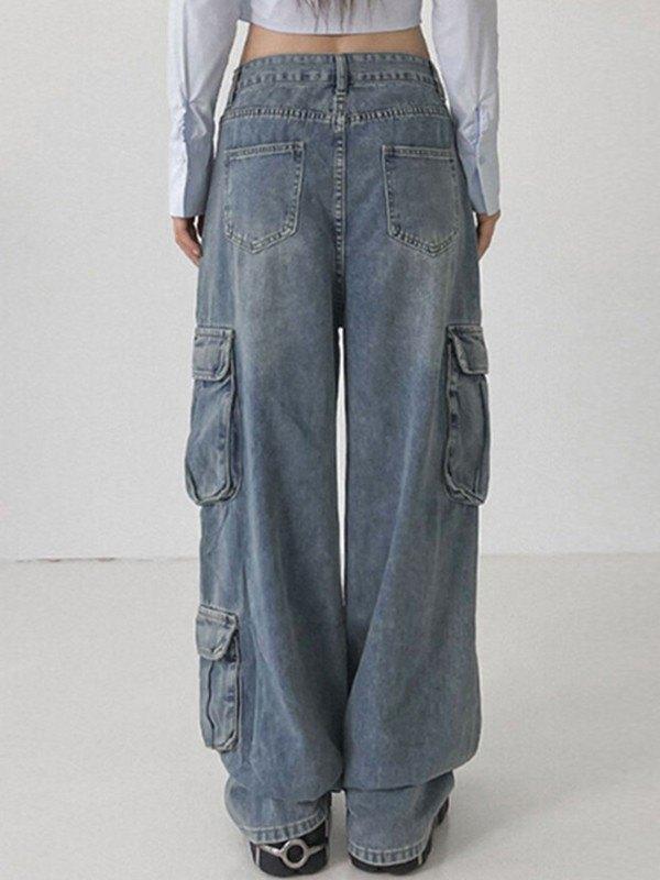 Pocket Patch Boyfriend Fit Cargo Jeans Product Image