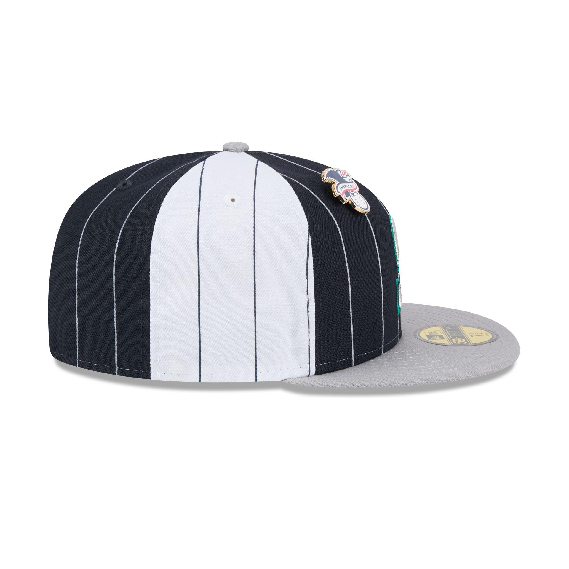 Seattle Mariners Pinstripe League Pin 59FIFTY Fitted Hat Male Product Image