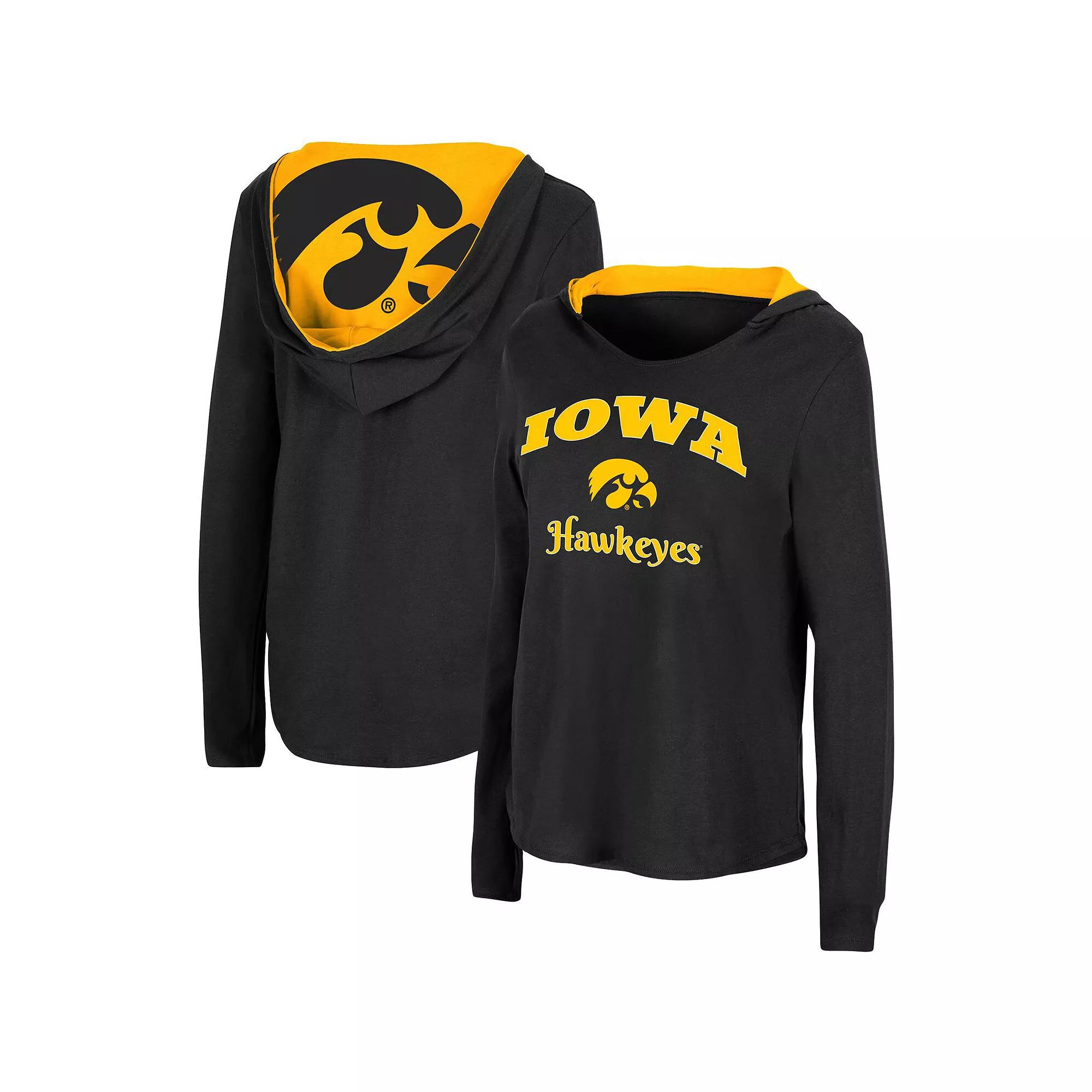 Womens Colosseum Iowa Hawkeyes Catalina Hoodie Long Sleeve T-Shirt Product Image