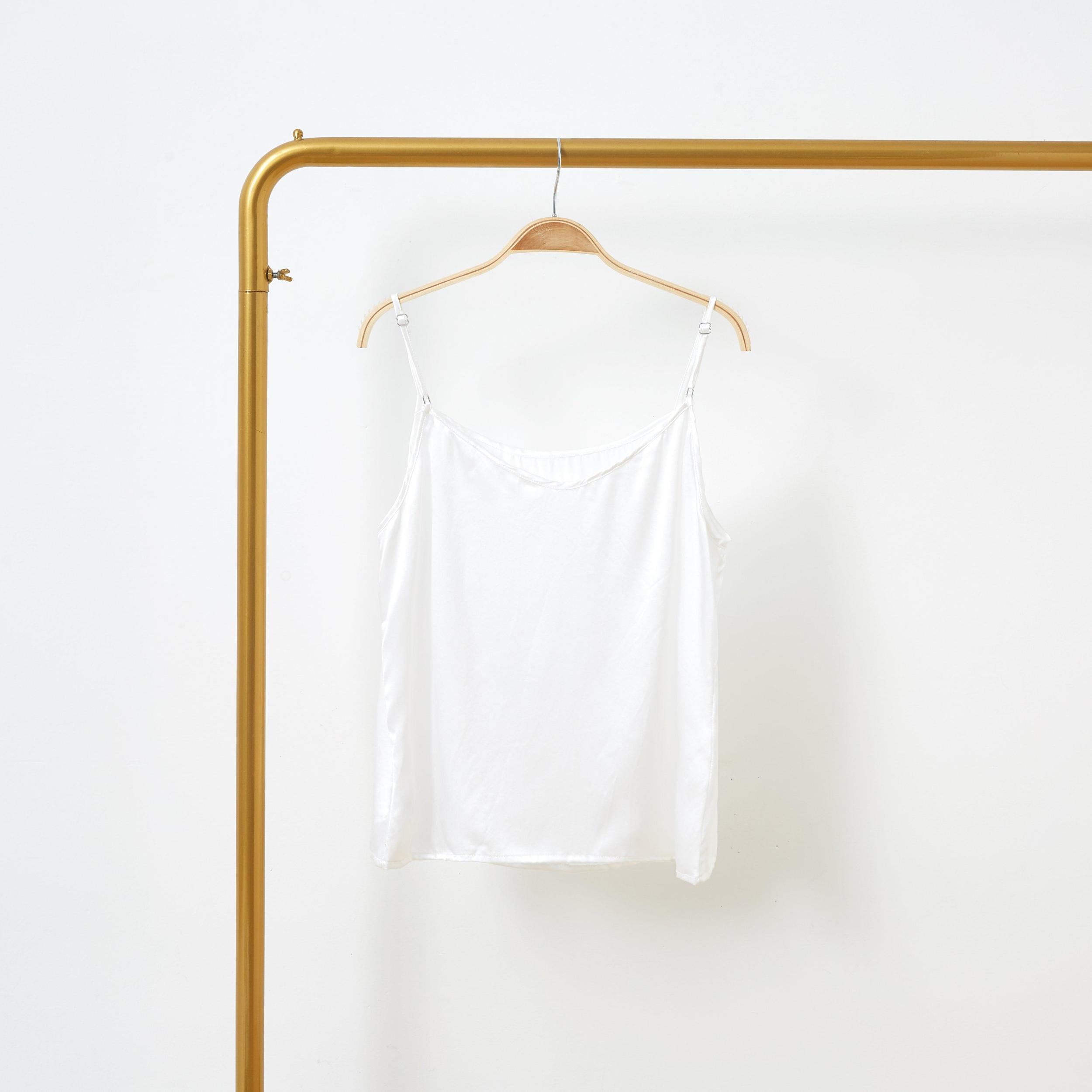 Pearl White Pure Mulberry Silk Camisole with Adjustable Straps | Relaxed Fit | 19 Momme | Soar Collection Product Image