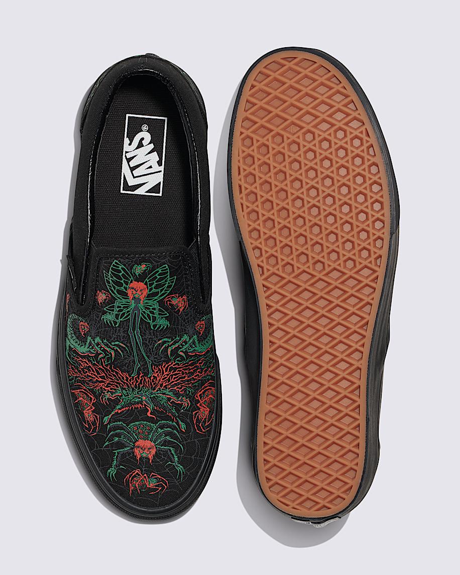Classic Slip-On Halloween Shoe in Black / Red / Green| Vans US Product Image