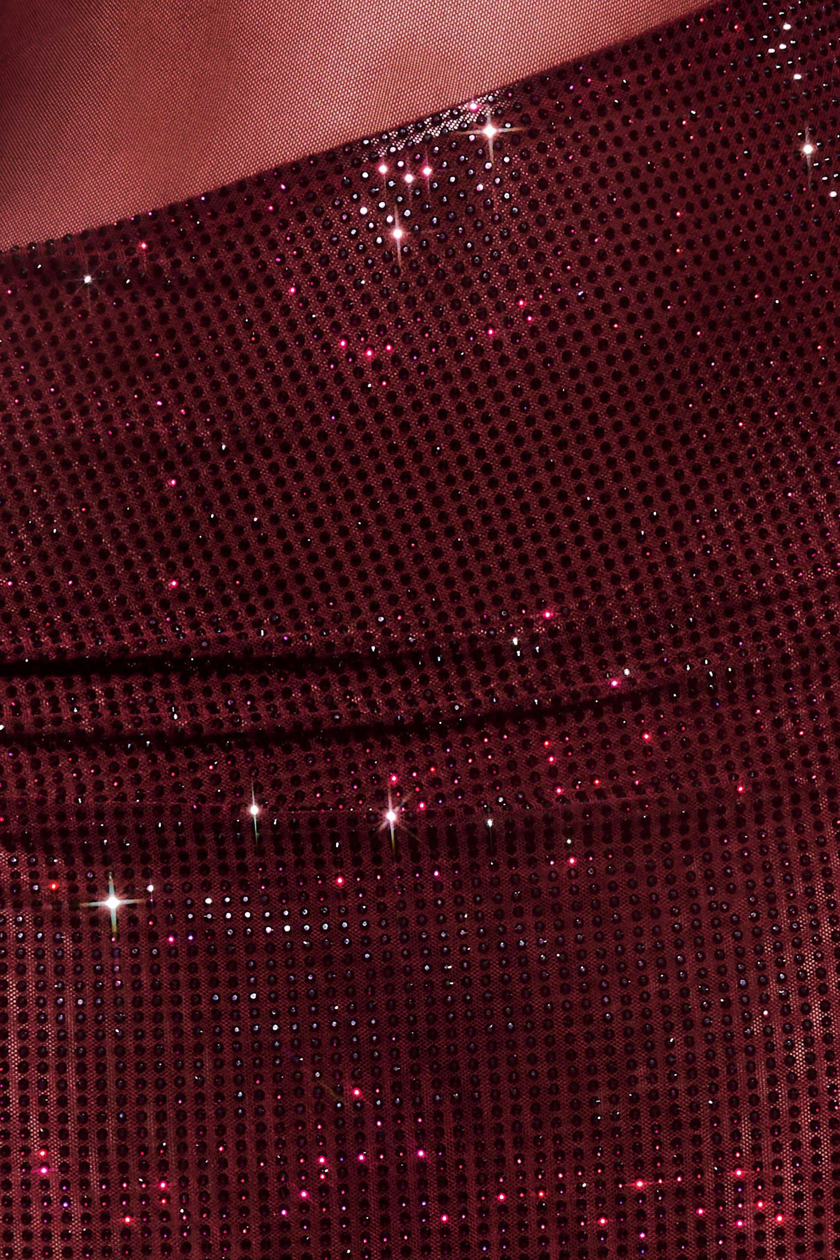 Nash Diamante Off Shoulder Maxi Dress - Mahogany Product Image