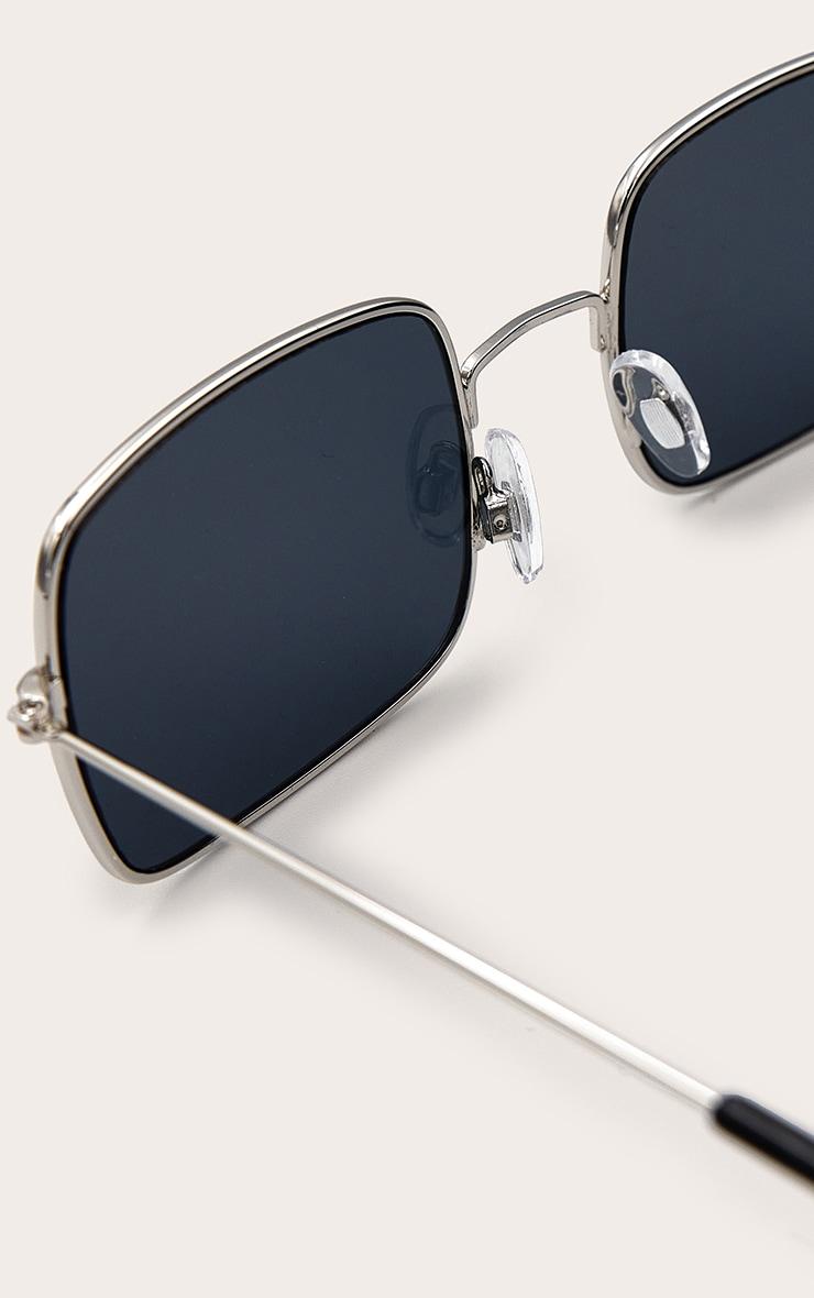 Silver Metal Frame Square Sunglasses Product Image