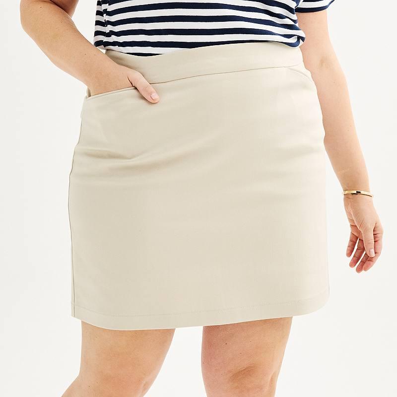 Plus Size Croft & Barrow® Effortless Stretch Skort, Women's, Size: 26 W, White Product Image