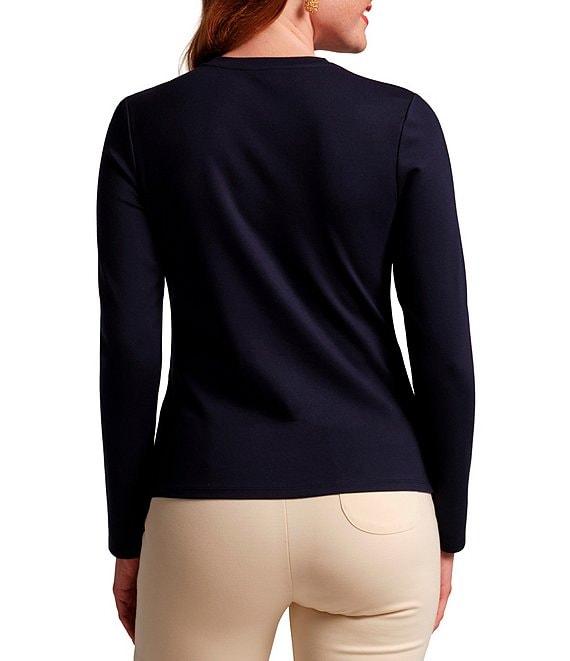 FRANCES VALENTINE Stretch Knit Crew Neck Long Sleeve Ballet Top Product Image
