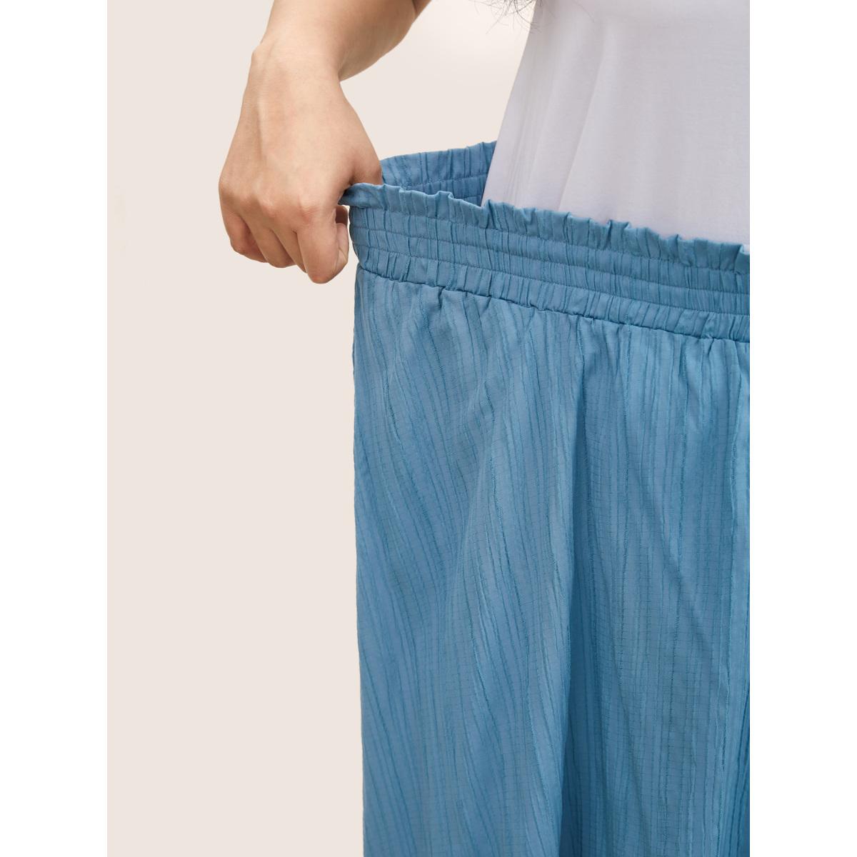 Plus Size Solid Plisse Pocket Paperbag Waist Skirt Women Stone Casual Non No stretch Slanted pocket Everyday Skirts BloomChic 12/L Product Image