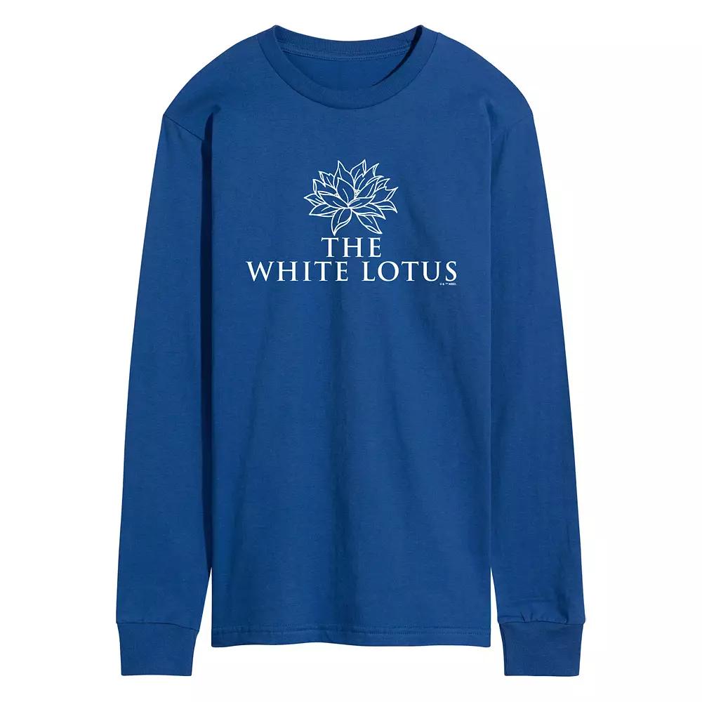 Men's White Lotus Logo Long Sleeve Graphic Tee,  Product Image