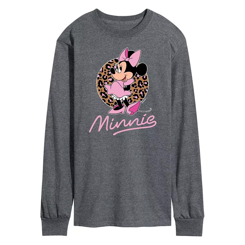 Disney's Minnie Mouse Men's Leopard Long Sleeve Graphic Tee,  Product Image