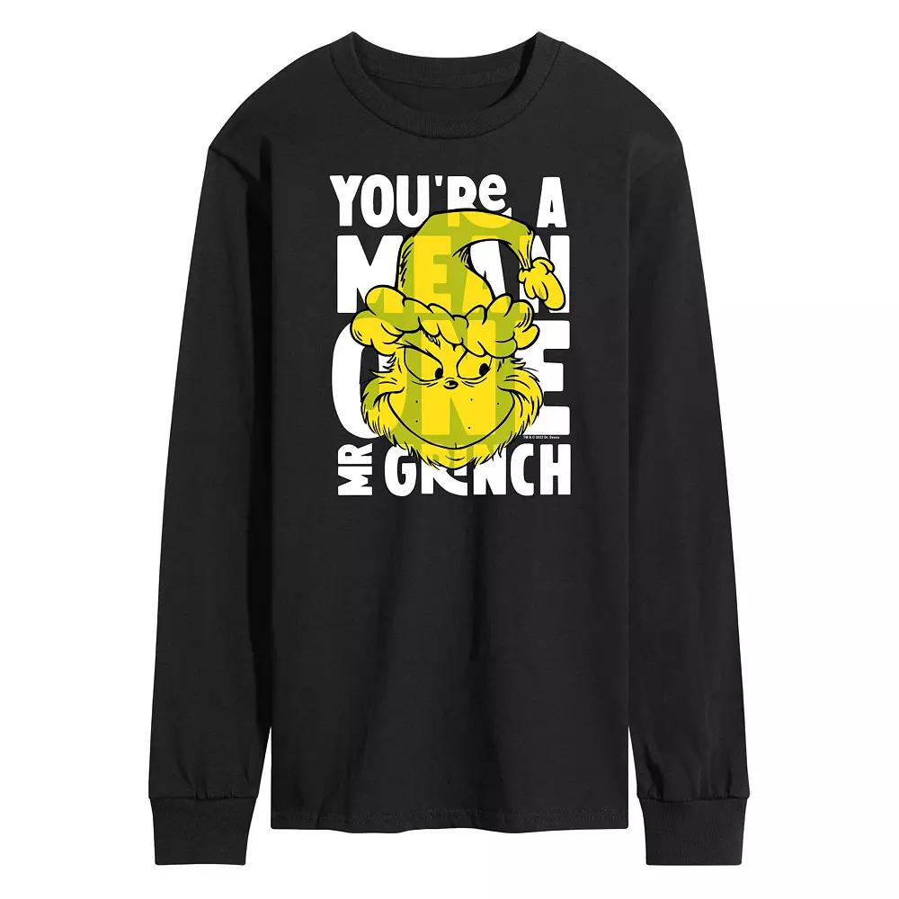 Men's Dr. Seuss Grinch You're A Mean One Long Sleeve Tee,  Product Image