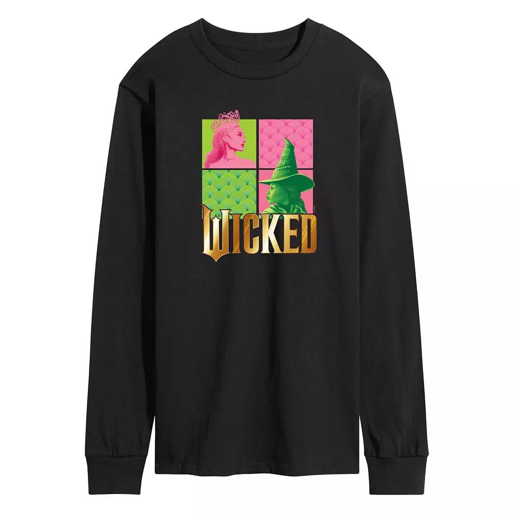 Men's Wicked Glinda & Elpha Grid Long Sleeve Graphic Tee,  Product Image