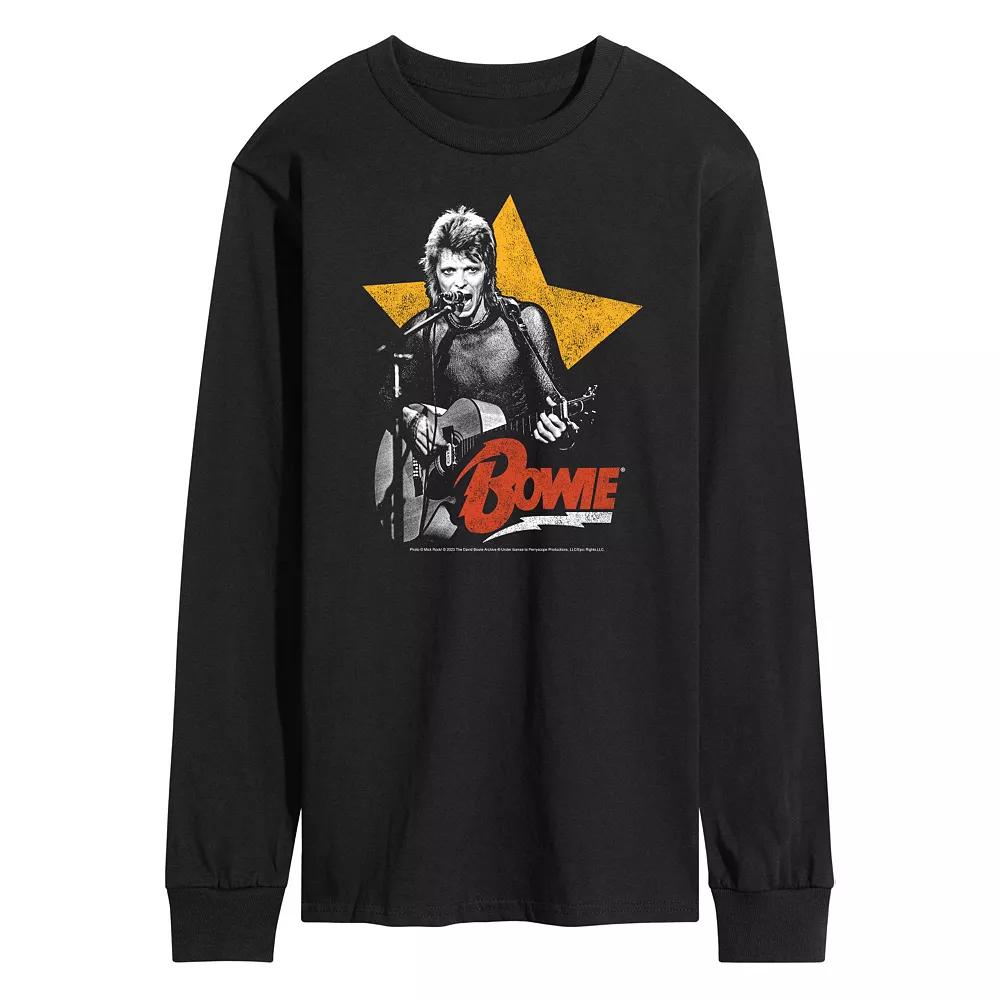 Men's David Bowie Guitar Long Sleeve Tee,  Product Image
