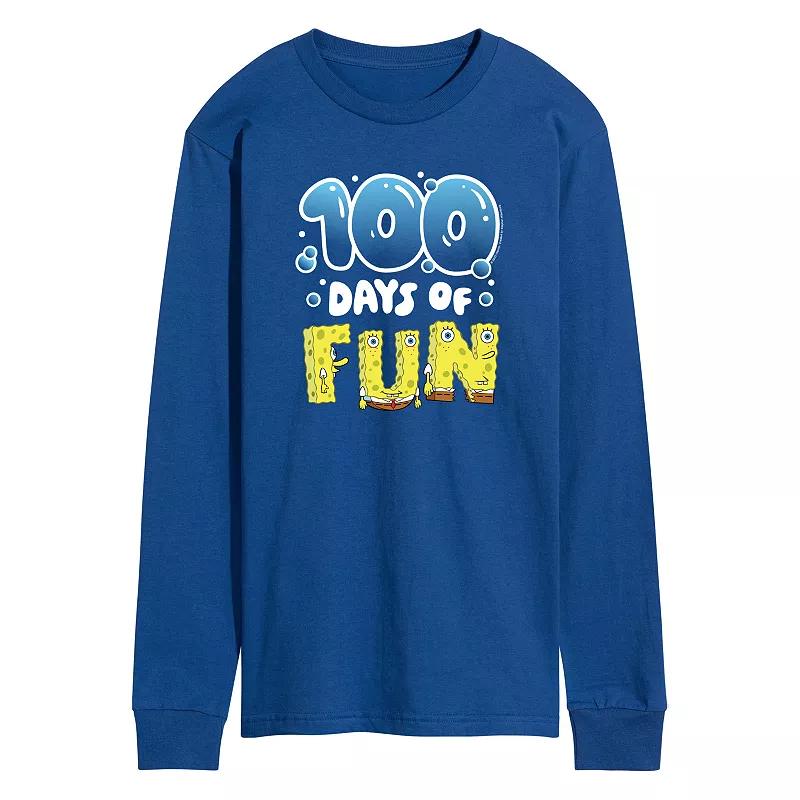 Men's SpongeBob SquarePants 100 Days Later Long Sleeve Graphic Tee,  Product Image