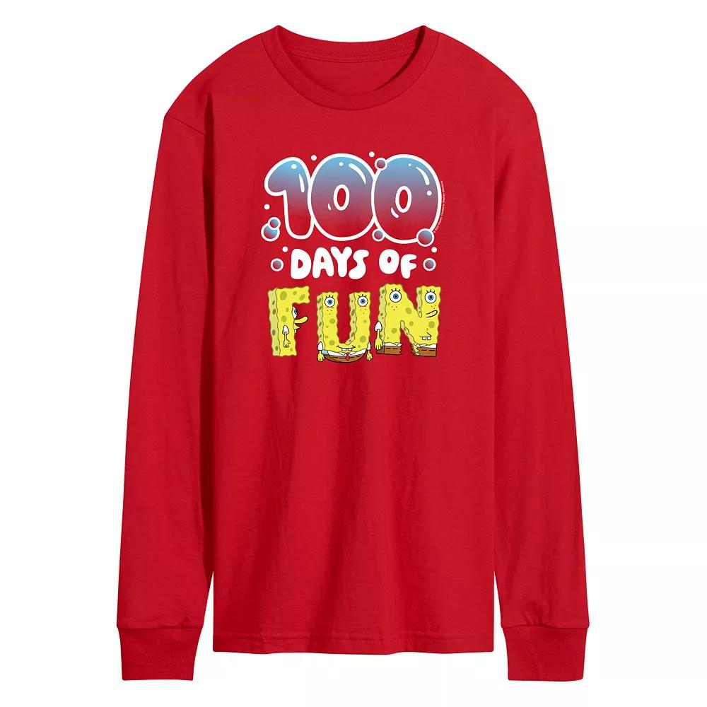 Men's SpongeBob SquarePants 100 Days Later Long Sleeve Graphic Tee,  Product Image