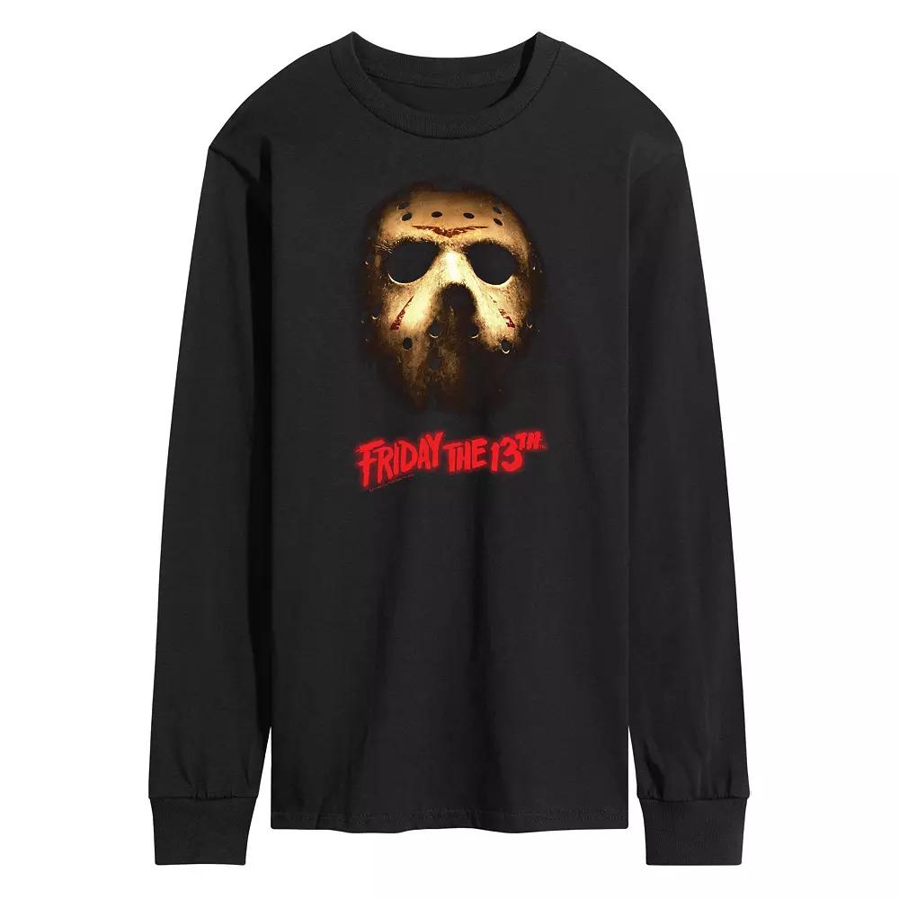 Men's Friday The 13th Dark Mask Long Sleeve Graphic Tee,  Product Image