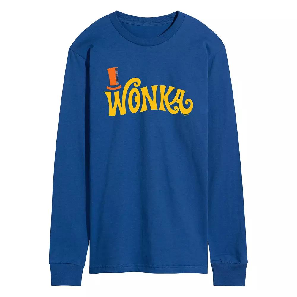 Men's Willy Wonka Retro Logo Long Sleeve Graphic Tee,  Product Image