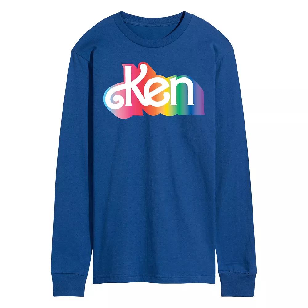 Men's Barbie Ken Logo Long Sleeve Graphic Tee,  Product Image