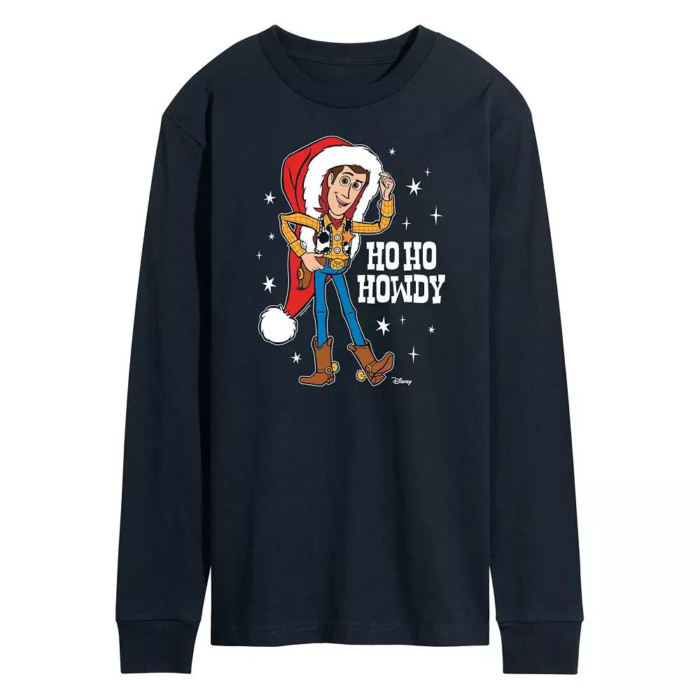Disney / Pixar's Toy Story 4 Woody Men's Ho Ho Howdy Long Sleeve Graphic Tee,  Product Image