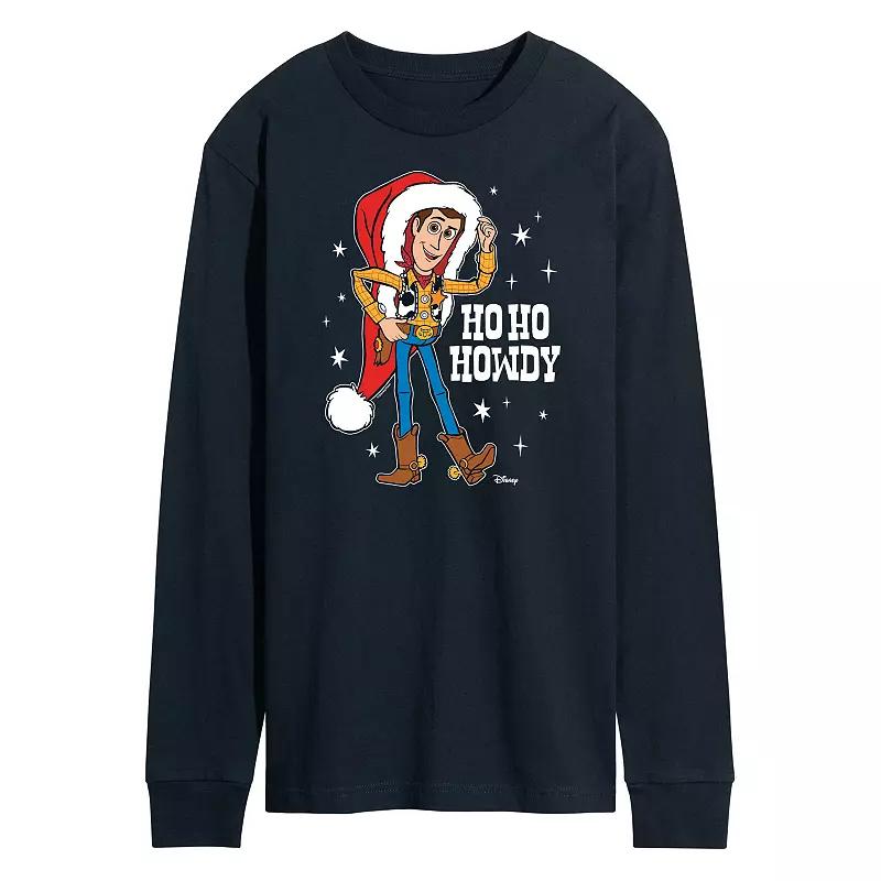 Disney / Pixar's Toy Story 4 Woody Men's Ho Ho Howdy Long Sleeve Graphic Tee,  Product Image
