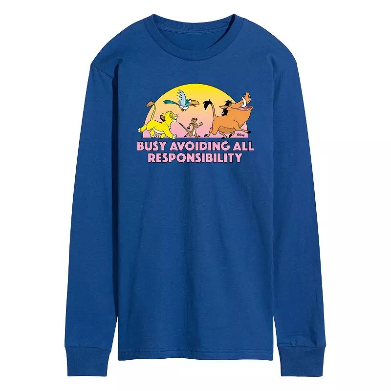 Disney's The Lion King Men's Avoiding All Responsibility Long Sleeve Graphic Tee,  Product Image