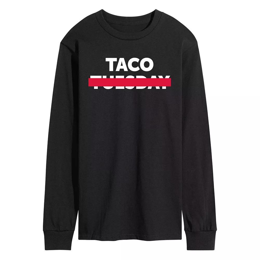 Men's Taco Crossed Out Long Sleeve Graphic Tee,  Product Image