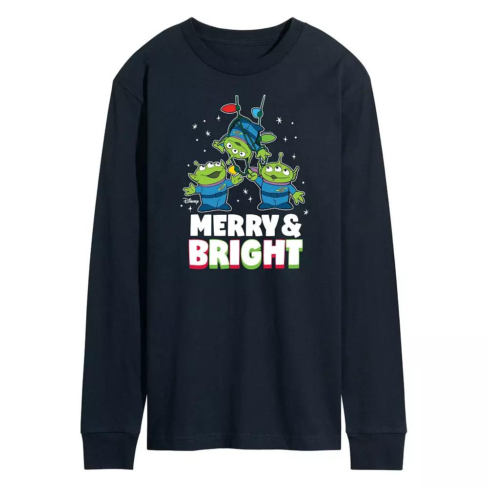Disney / Pixar's Toy Story 4 Aliens Men's Merry And Bright Long Sleeve Graphic Tee,  Product Image