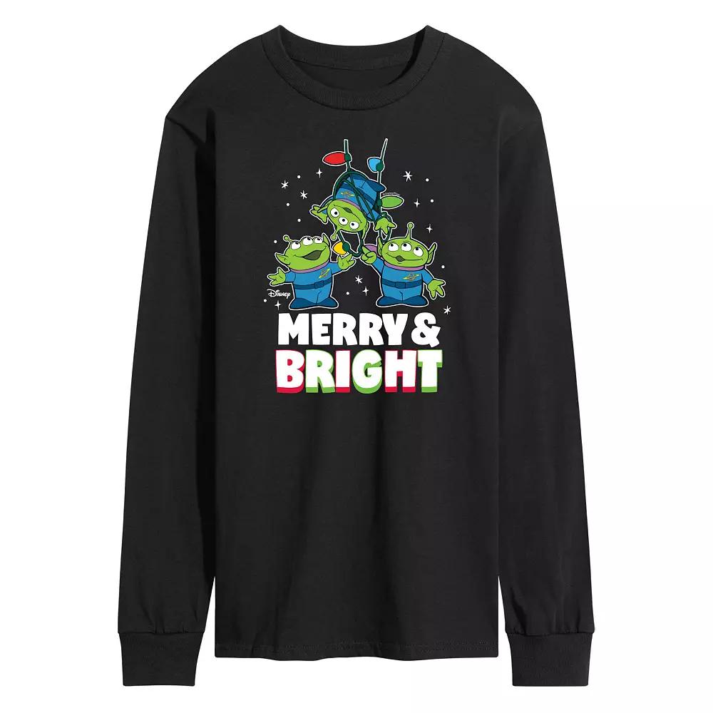 Disney / Pixar's Toy Story 4 Aliens Men's Merry And Bright Long Sleeve Graphic Tee,  Product Image