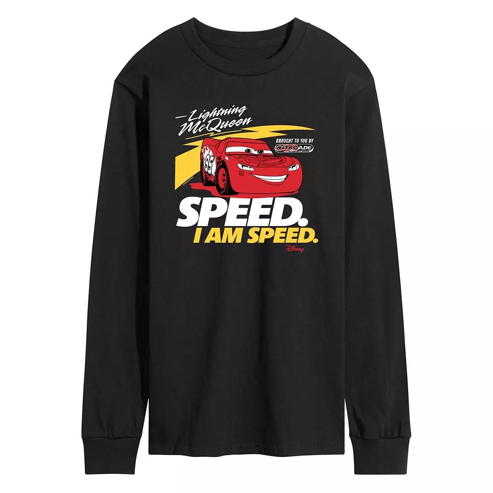 Disney / Pixar's Cars Lightening McQueen Men's Speed I am Speed Long Sleeve Graphic Tee,  Product Image