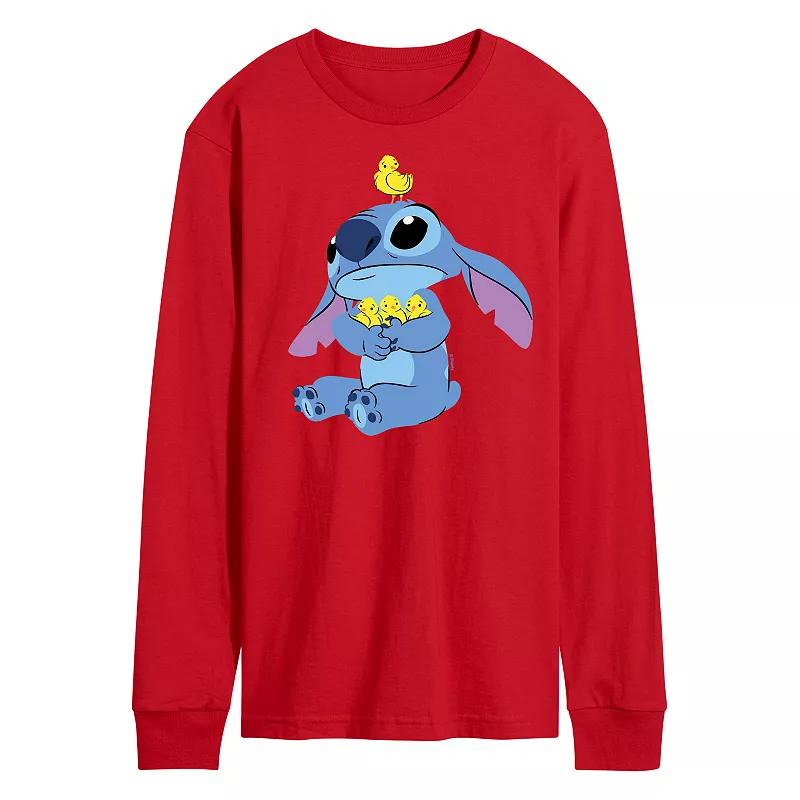 Disney's Lilo & Stitch Men's Stitch & Chicks Long Sleeve Graphic Tee,  Product Image