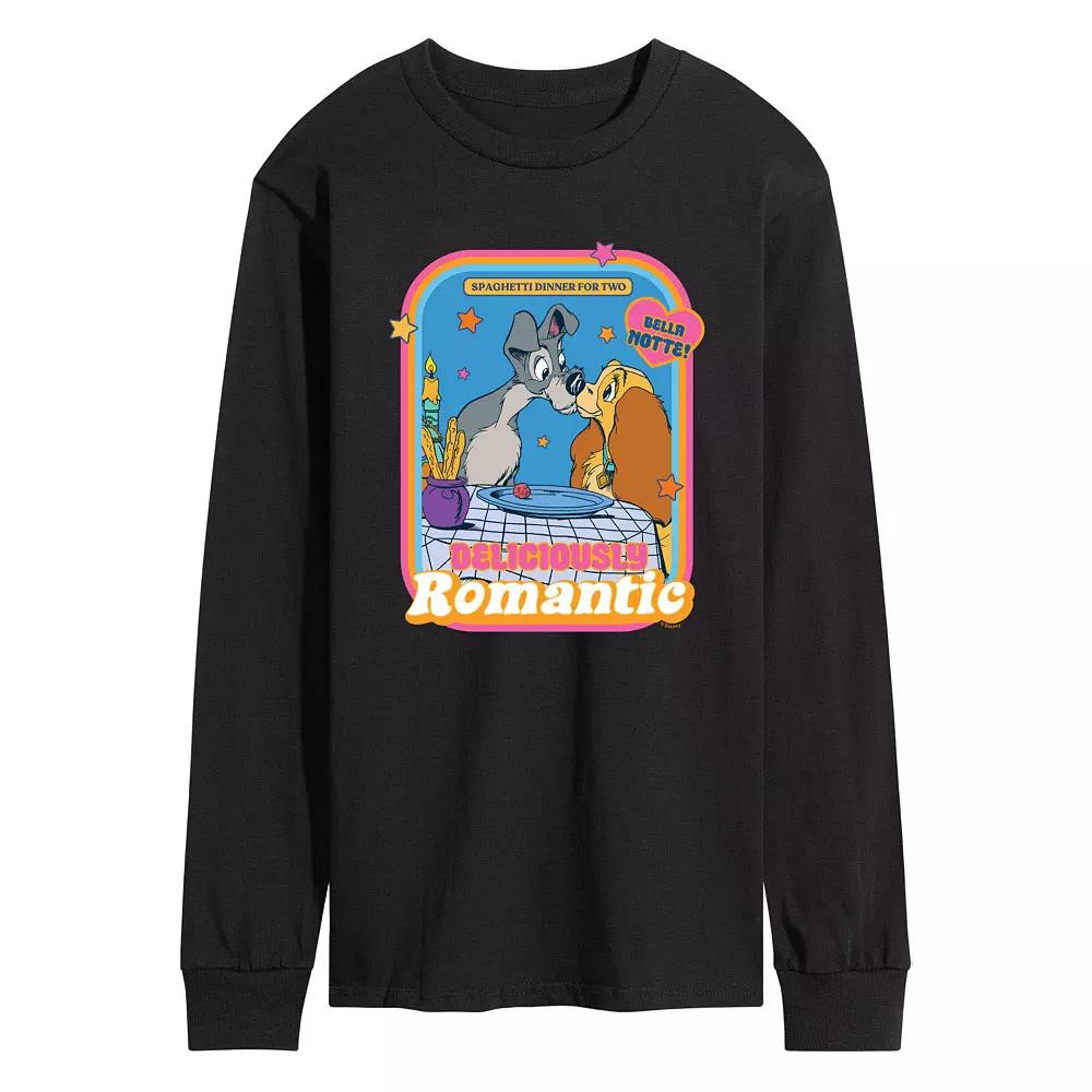 Disney's Lady and the Tramp Men's Romantic Long Sleeve Graphic Tee,  Product Image