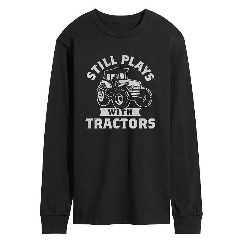 Mens Plays with Tractors Long Sleeve Graphic Tee Product Image